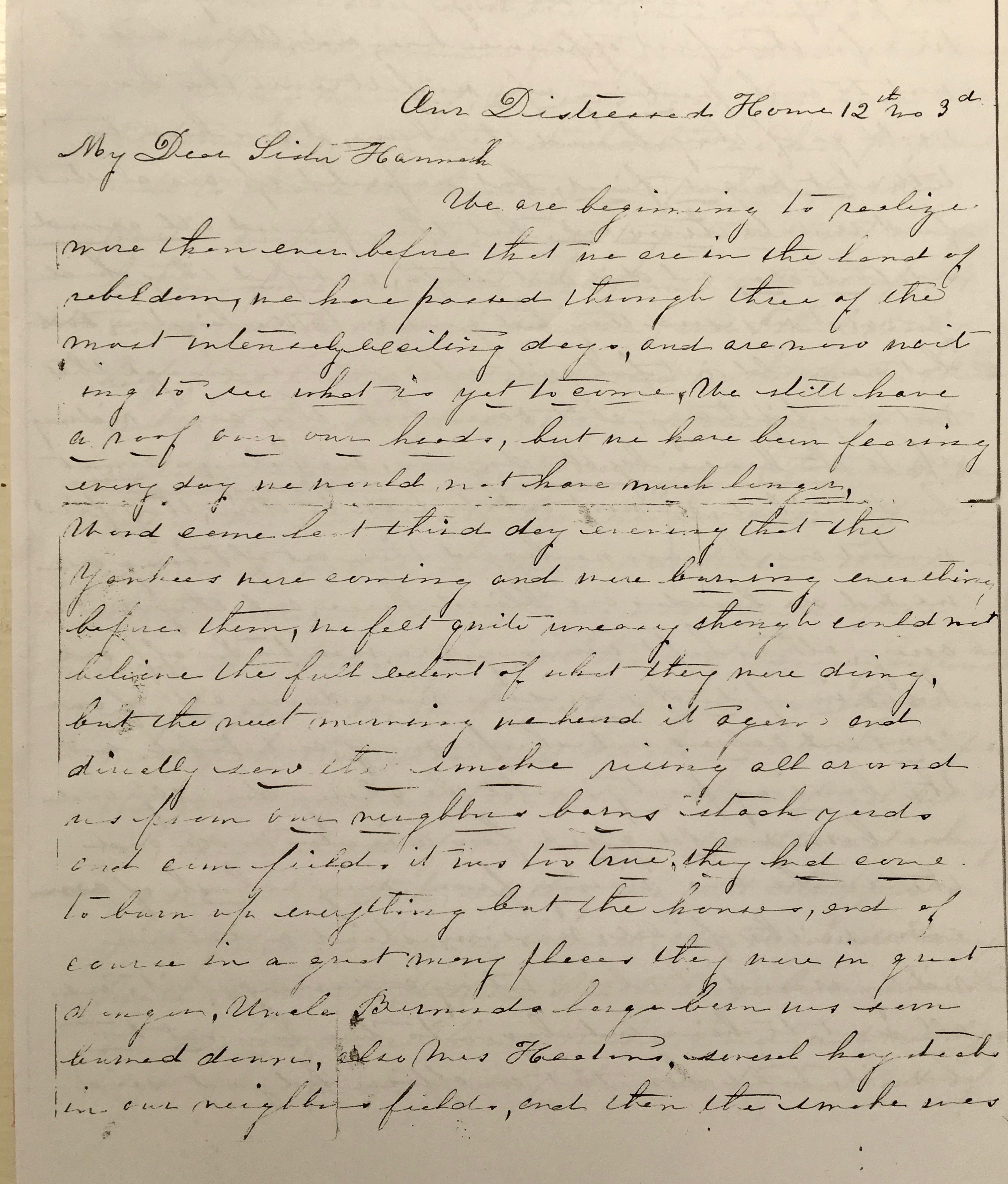 Carrie Taylor to sister Hannah Dec 1864