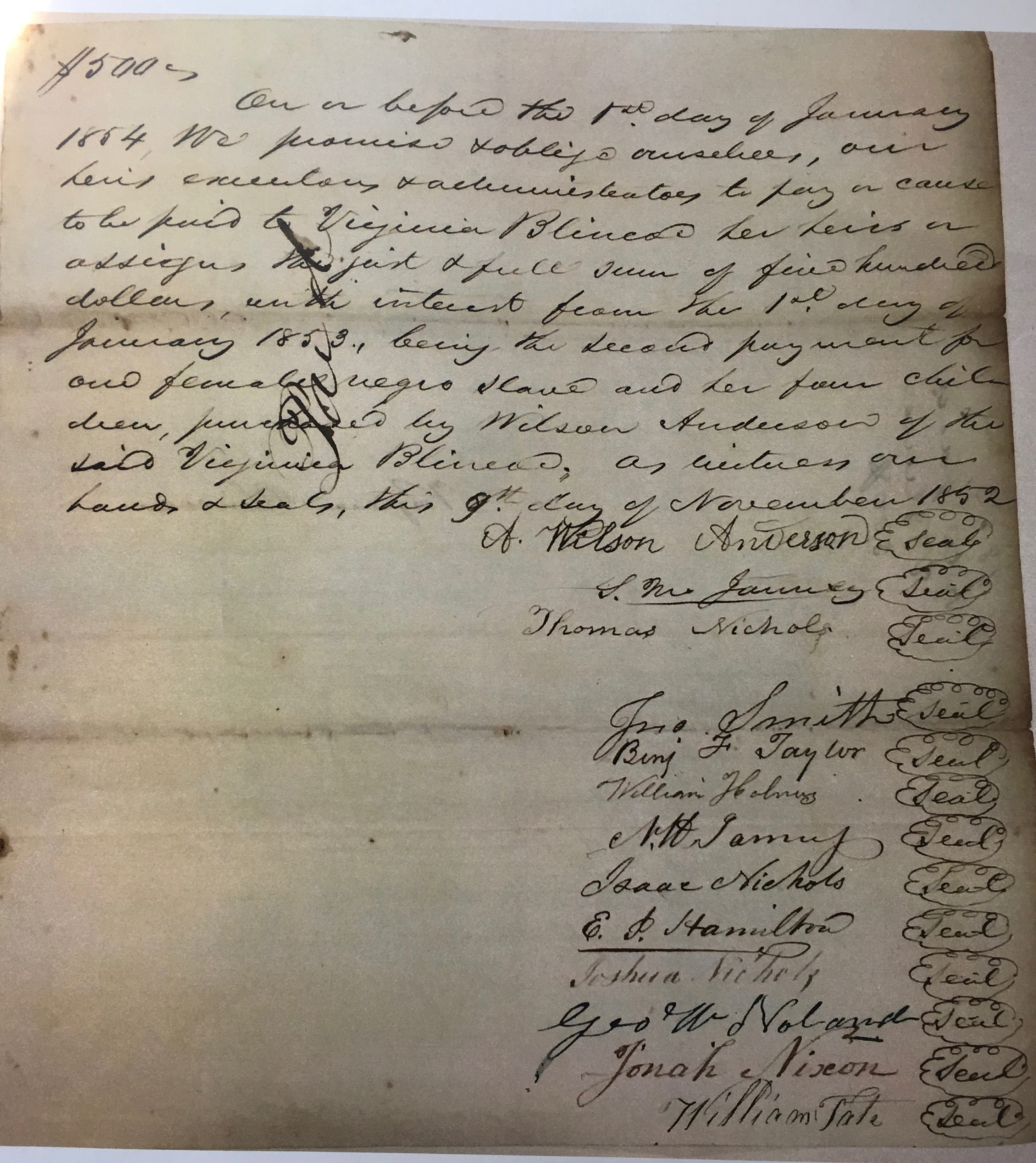 quakers and others buy Anderson's wife