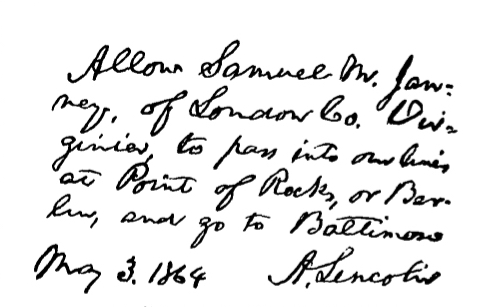 American civil war President Abraham Lincoln Point of Rocks Maryland