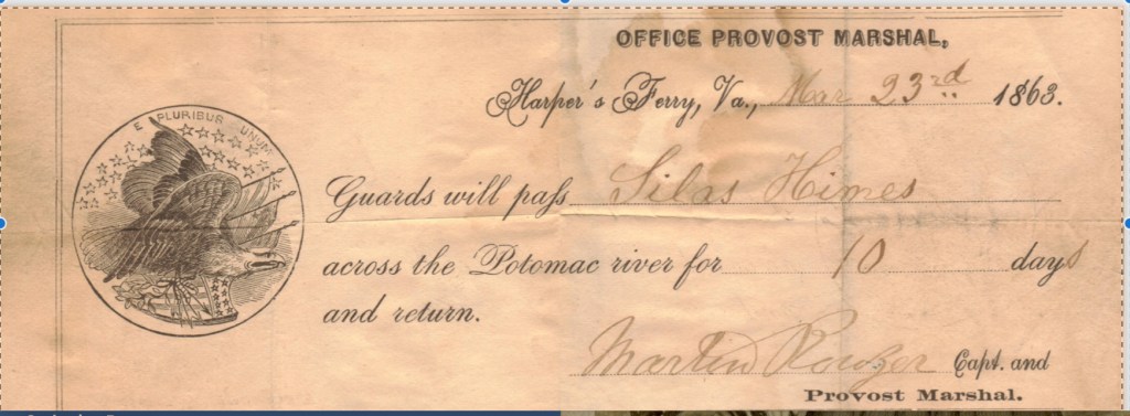 harpers ferry virginia old union army document
