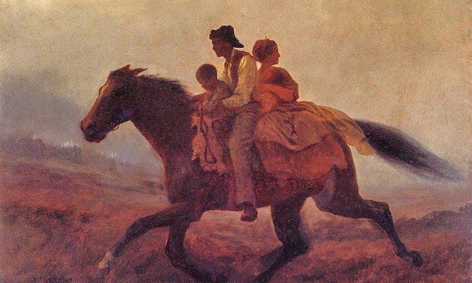 escaping slaves on horseback