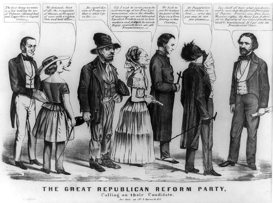 19th century American political anti-reform cartoon