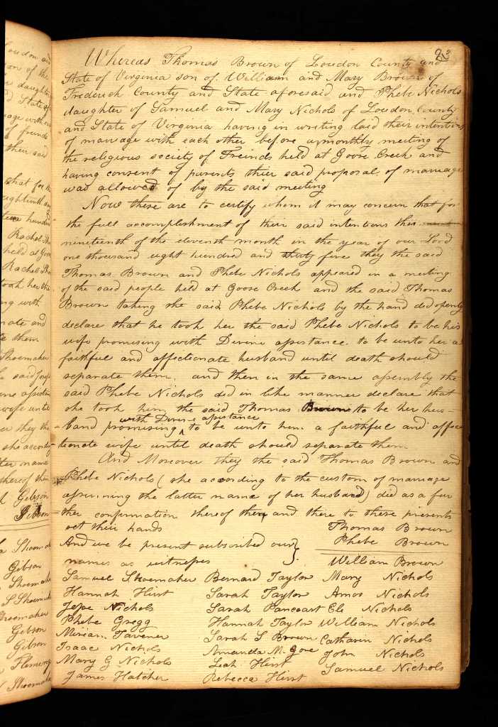 old Quaker records 19th century