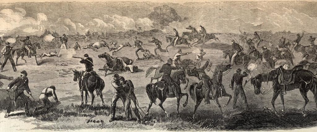 American cavalry battle illustration