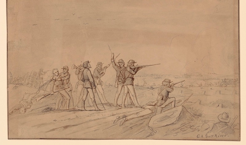 drawing of civil war battle
