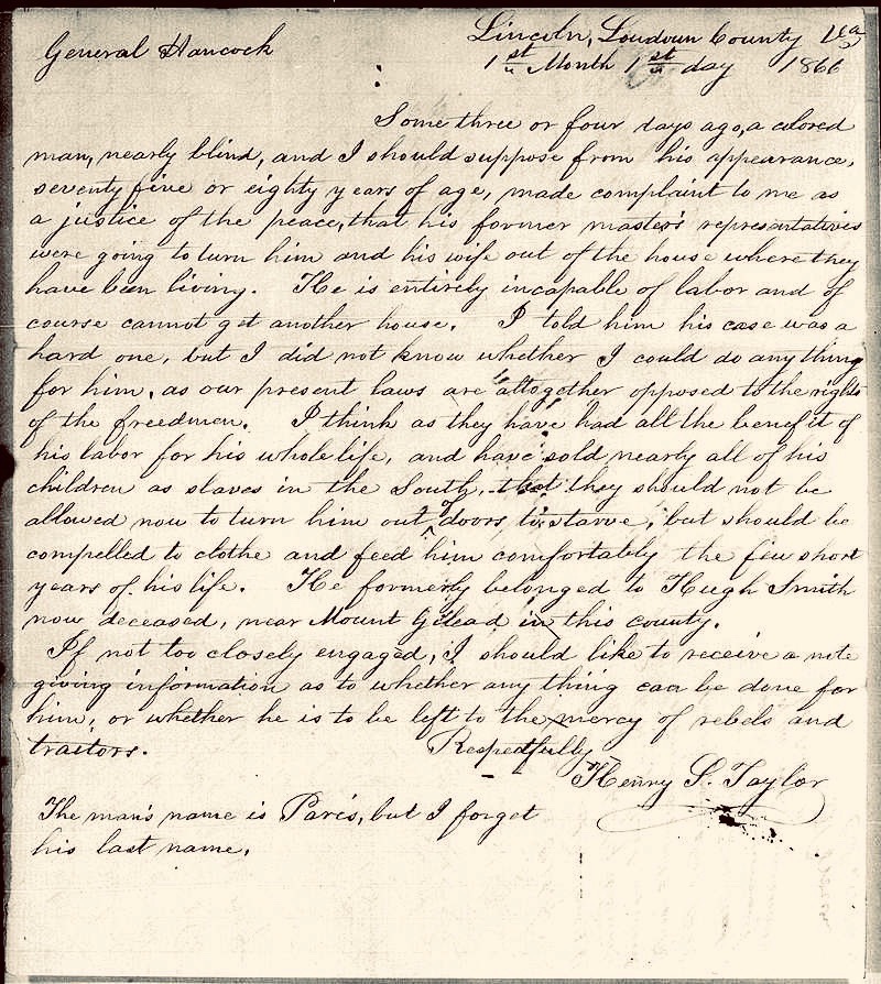 19th century reconstruction letter