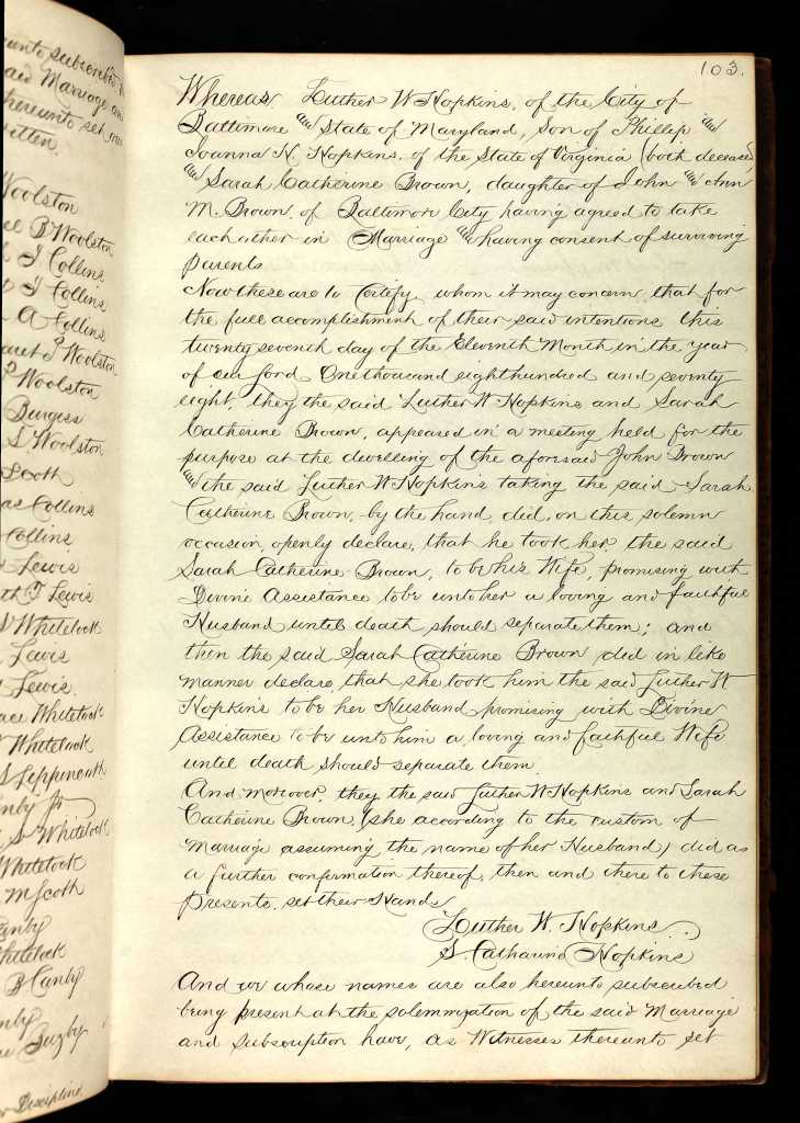 hand written quaker meeting minutes